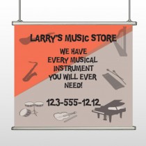 Larry Music Store 372 Hanging Banner